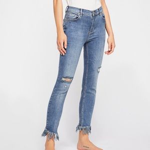 Free People Great Heights Frayed Skinny Jeans
